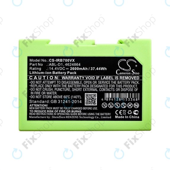 iRobot Roomba e-series, i-series - Baterija ABL-D1, 4624864, ABL-D2 Li-Ion 14.4V 2600mAh HQ