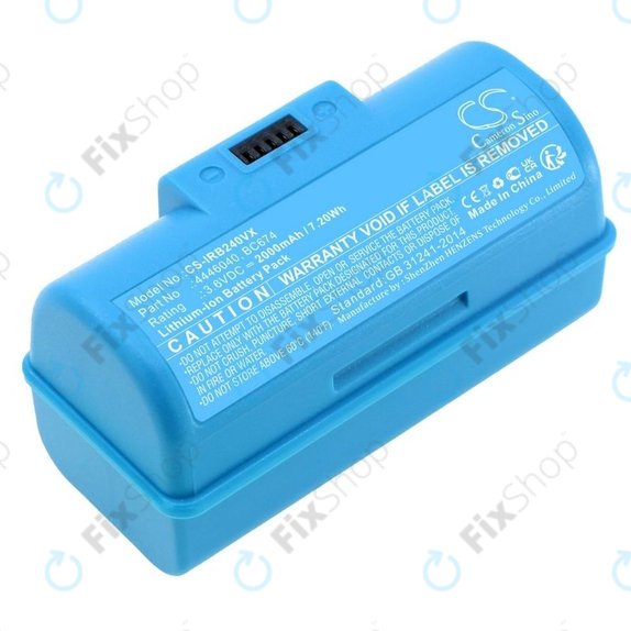 iRobot Braava Jet 240, 241, 244, 245, Mopping Robot - Baterija 4446040, BC674 Li-Ion 3.6V 2000mAh HQ