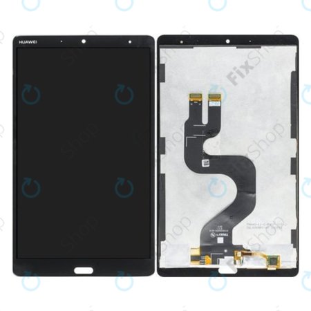 Huawei MediaPad M5 8 - LCD zaslon + steklo na dotik + okvir + čitalec prstnih odtisov (Space Grey) - 02351VKB Genuine Service Pack