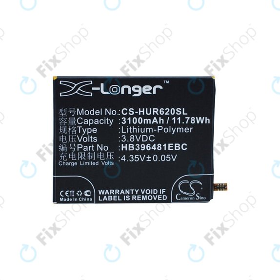 Baterija za Huawei Ascend Y6 2, Honor 5a, Huawei G7 Plus, 3100mAh, Li-Pol, 3.8V, HB396481EBC, HQ