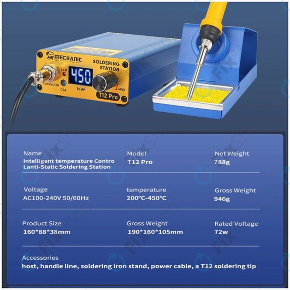 Mechanic T12 Pro - Digitalna spajkalna postaja (Blue)