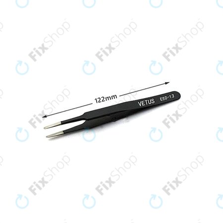Vetus ESD-13 - Antistatična kovinska pinceta z ravno konico (115mm)