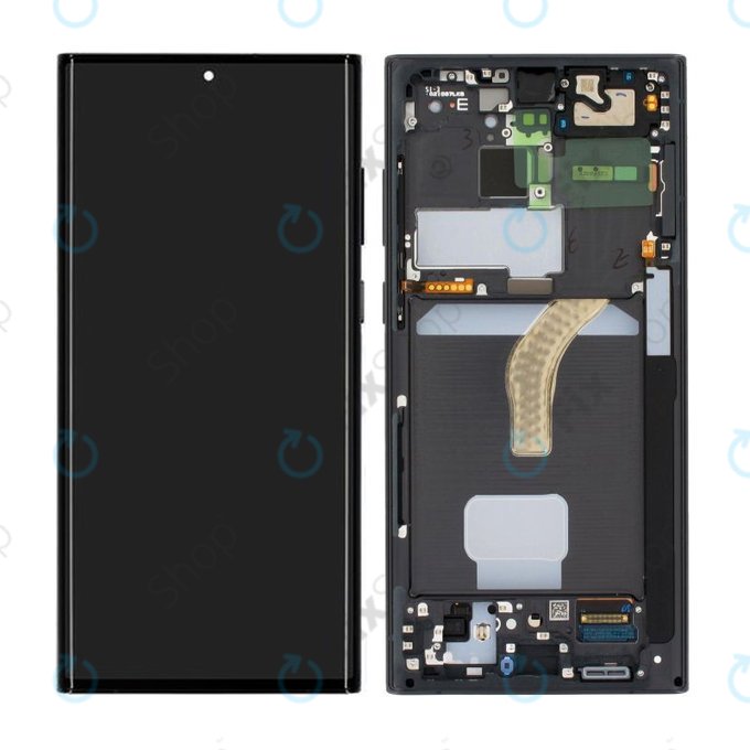 Samsung Galaxy S22 Ultra S908B - LCD zaslon + steklo na dotik + okvir (Phantom Black) - GH82-27488A, GH82-27489A Genuine Service Pack