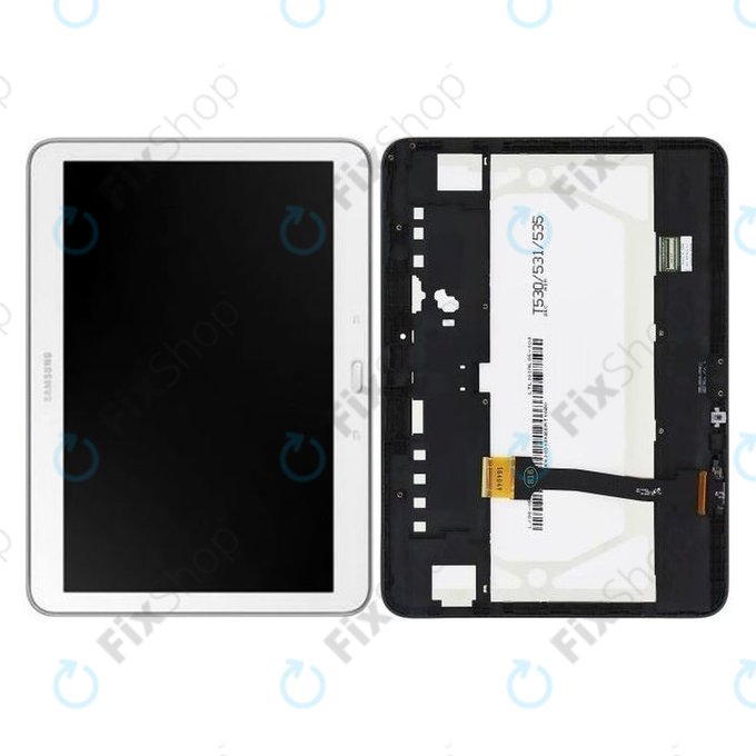 Samsung Galaxy Tab 4 10.1 T530 - LCD zaslon + steklo na dotik + okvir (bel) - GH97-15849B Genuine Service Pack