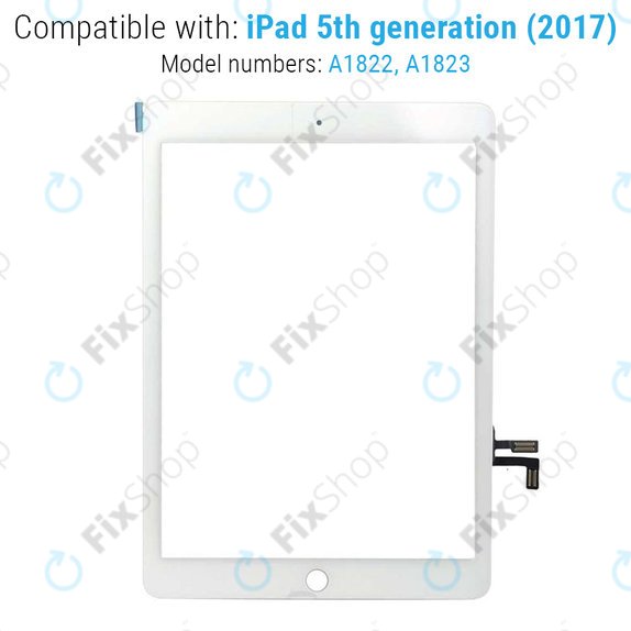Apple iPad (5th Gen 2017) - Steklo na dotik + gumb Domov (Silver)