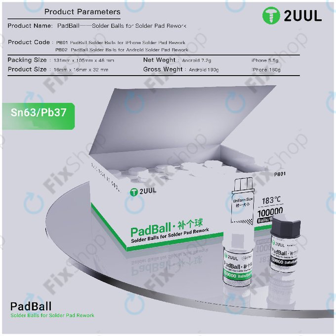 Spajkalne kroglice za popravilo Android, 2UUL PB02
