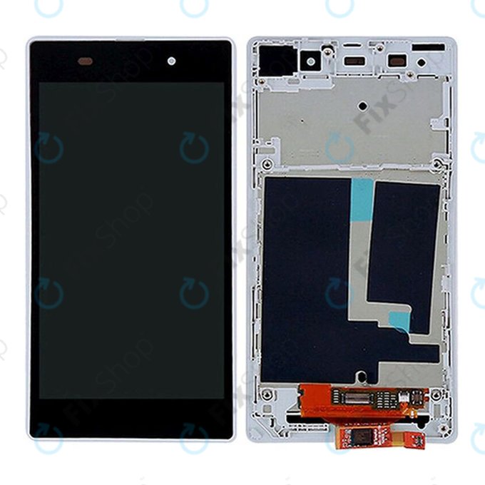 Sony Xperia Z1 L39h - LCD zaslon + steklo na dotik + okvir (White) TFT