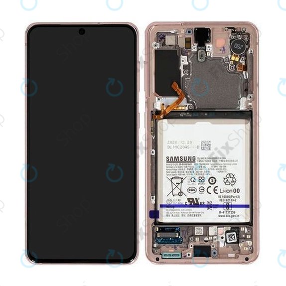 Samsung Galaxy S21 G991B - LCD zaslon + steklo na dotik + okvir + baterija (Phantom Violet) - GH82-24716B, GH82-24718B Genuine Service Pack