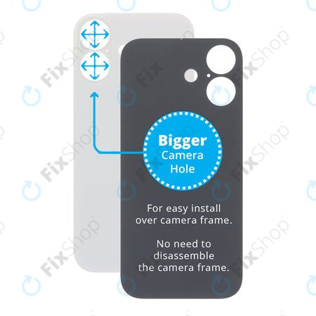 Apple iPhone 17 - Steklo zadnjega ohišja s povečano luknjo za kamero (White)