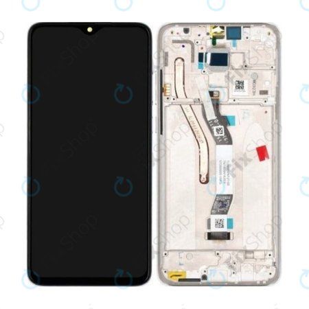 Xiaomi Redmi Note 8 Pro - LCD zaslon + steklo na dotik + okvir (Pearl White) - 56000300G700 Genuine Service Pack