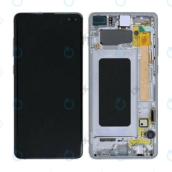 Samsung Galaxy S10 Plus G975F - LCD zaslon + steklo na dotik + okvir (Prism Black) OLED