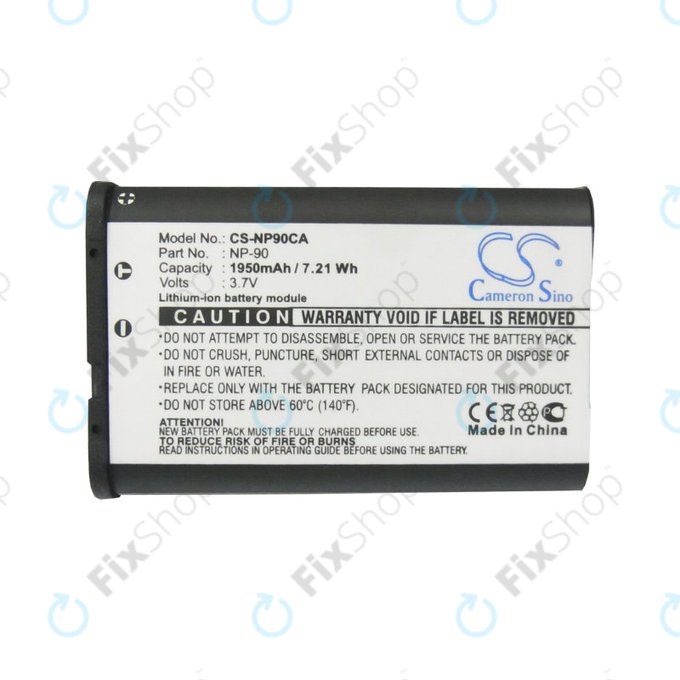 Baterija za Casio Exilim EX-H10, EX-FH100, EX-H15, EX-Z2000, EX-H20G, 1950mAh, Li-Ion, 3.7V, NP-90, HQ