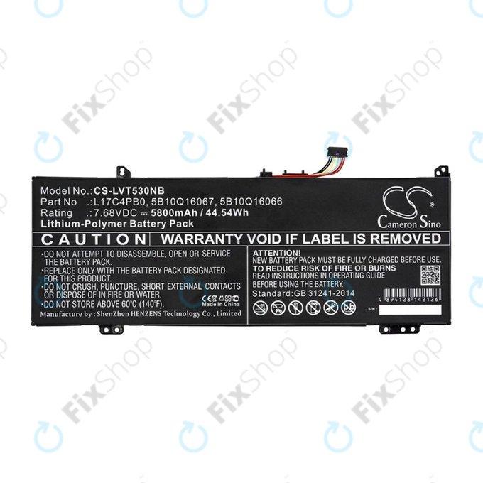 Baterija za Lenovo Air 14, Flex 6, Ideapad 530, Yoga 530, 5800mAh, Li-Pol, 7.68V, L17C4PB0, HQ