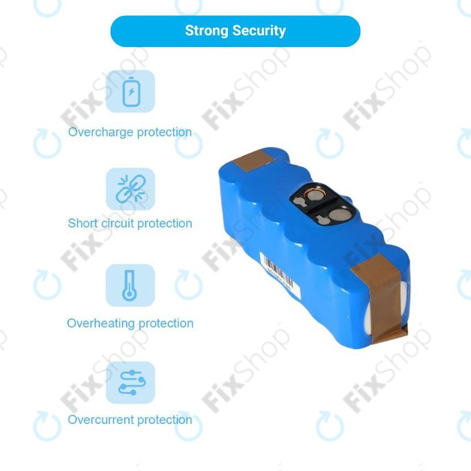 iRobot Roomba 500, 600, 700, 800, 900-series, R3, Scooba 450, Vileda 137173 - Baterija 11702, GD-Roomba-500, VAC-500NMH-33 Ni-MH 14.4V 4000mAh