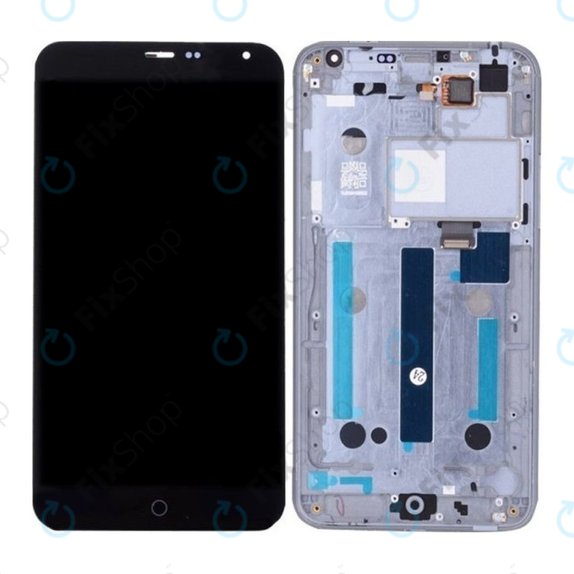 Meizu MX4 - LCD zaslon + steklo na dotik + okvir (Black) TFT