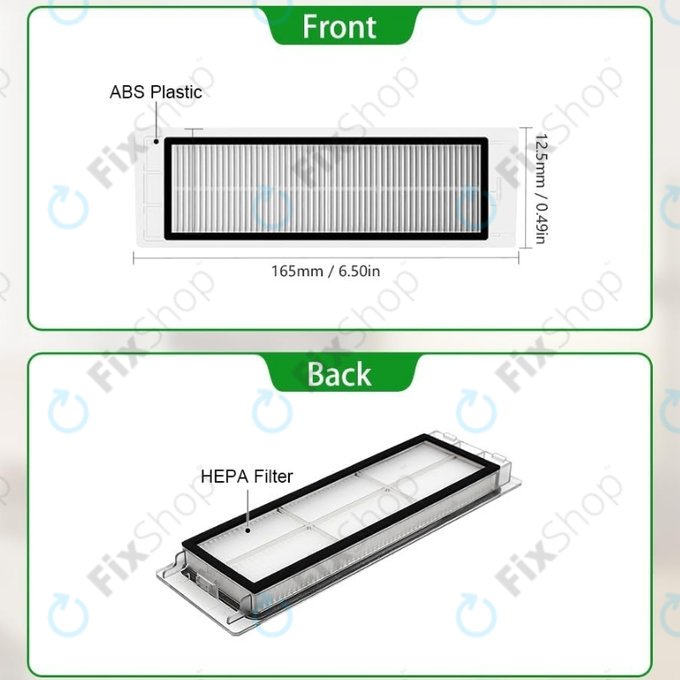 Xiaomi Roborock S5, S5 Max, S6, S6 MaxV, S6 Pure, E4, E5, Mijia 1S, Mi Robot Vacuum Mop 1S, Xiaowa E2, E3, Lite C10 - Filter za prah (2 kosa)