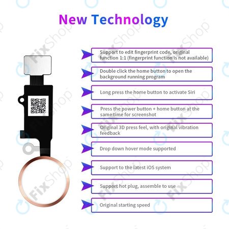 Apple iPhone 7, 7 Plus, 8, 8 Plus, SE (2020), SE (2022) - gumb Domov JCID 7 Gen (Rose Gold)