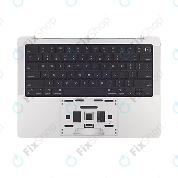 Zgornji okvir tipkovnice za MacBook Pro 14", A2442 (2021), A2779 (2023), US tipkovnico in baterijo, Silver, 661-21973, Genuine Apple