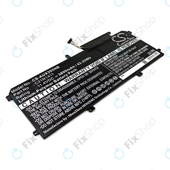 Baterija za Asus Zenbook UX305, 3800mAh, Li-Pol, 11.4V, C31N1411, HQ
