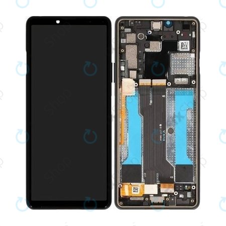 Sony Xperia 10 III - LCD zaslon + steklo na dotik + okvir (Black) - A5034092A Genuine Service Pack
