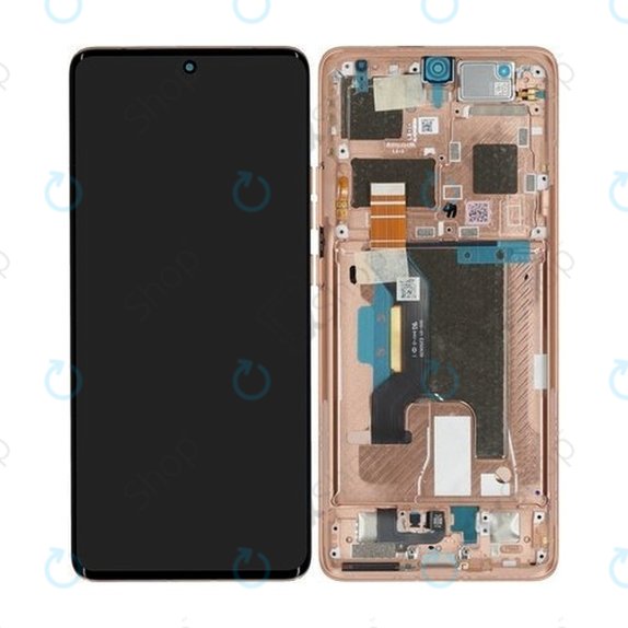 Motorola Edge 50 Ultra - LCD zaslon + steklo na dotik + okvir (Peach Fuzz) - 5D68C24485 Genuine Service Pack