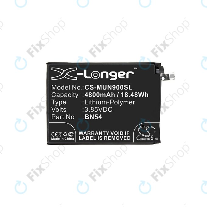 Baterija za Xiaomi Redmi 9 M2004J19G, 4800mAh, Li-Pol, 3.85 V, BN54, HQ