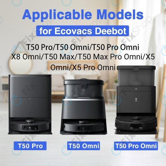 Stranska krtača, 2 kos za Ecovacs Deebot T50 Omni, T50 Pro Omni, X8 Omni, T50 Max, T50 Max Pro Omni, X5 Omni, X5 Pro Omni