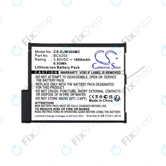 Baterija za DJI Osmo Action 3, Action 4, 1800mAh, Li-Ion, 3.85V, BCX202, HQ