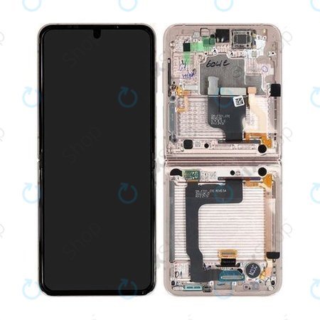 Samsung Galaxy Z Flip 4 F721B - LCD zaslon + steklo na dotik + okvir (Pink Gold) - GH82-29440C, GH82-30238C, GH82-30239C, GH82-29441C Genuine Service Pack