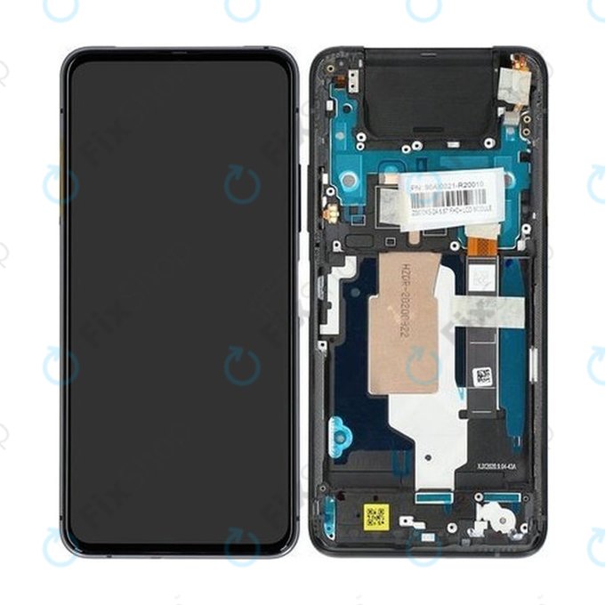 Asus Zenfone 7 ZS670KS, 7 Pro ZS671KS - LCD zaslon + steklo na dotik + okvir (Aurora Black) - 90AI0021-R20010 Genuine Service Pack