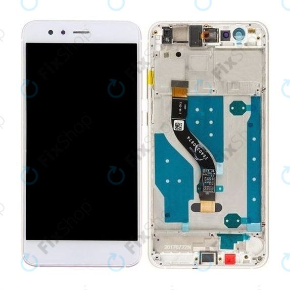 Huawei P10 lite - LCD zaslon + steklo na dotik + okvir (Pearl White) TFT