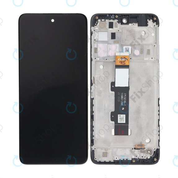 Motorola Moto E32s - LCD zaslon + steklo na dotik + okvir (Slate Grey) TFT