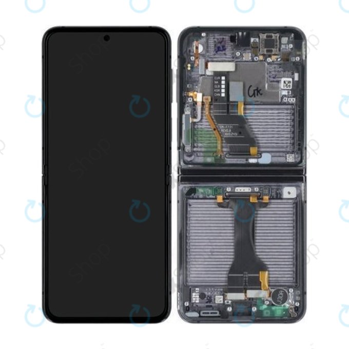 Samsung Galaxy Z Flip 5 F731B - LCD zaslon + steklo na dotik + okvir (Graphite) - GH82-31827A Genuine Service Pack