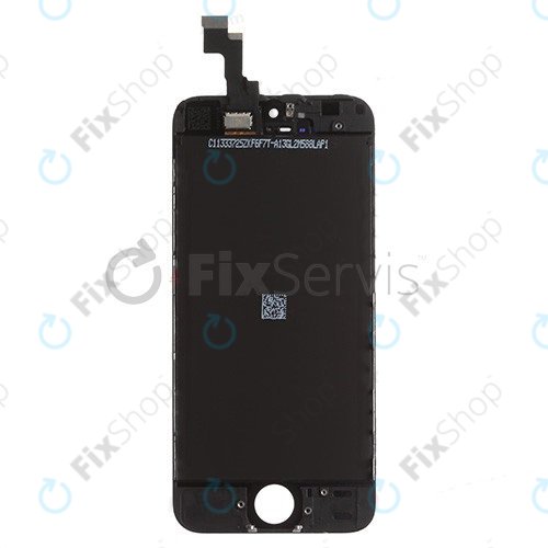 Zaslon za iPhone 5S, SE, Black, Steklo na dotik z okvirjem