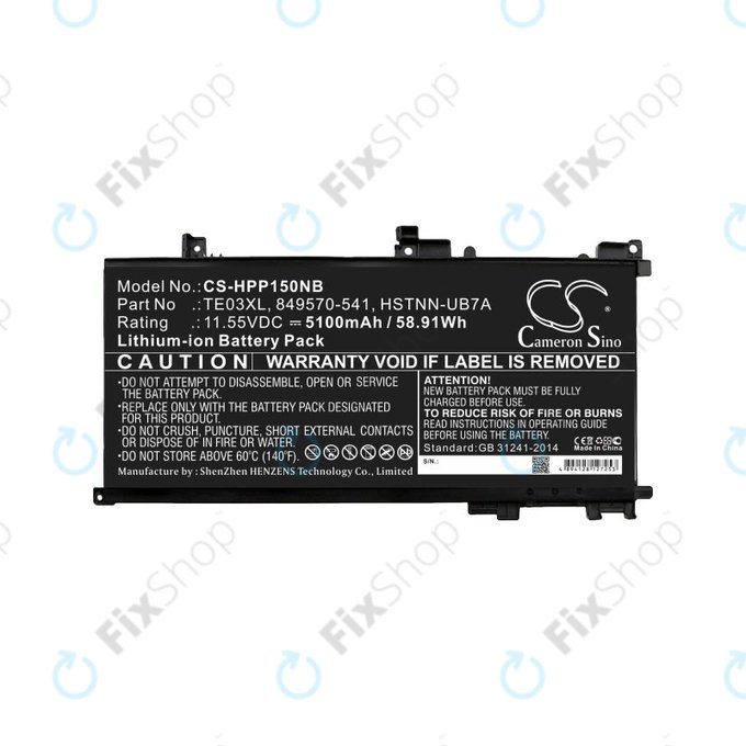 Baterija za HP Omen 15, Pavilion 15, WASD 15, 5100mAh, Li-Ion, 11.55V, TE03XL, HQ