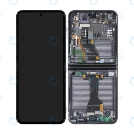Samsung Galaxy Z Flip 5 F731B - LCD zaslon + steklo na dotik + okvir (Graphite) - GH82-31827A Genuine Service Pack