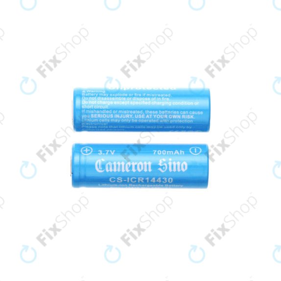 Polnilna baterija, 2 kosa, 650mAh, Li-ion, 3.7V, 14430, HQ