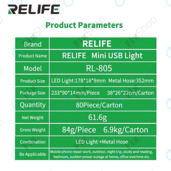 Relife RL-805 - USB mini LED svetilka