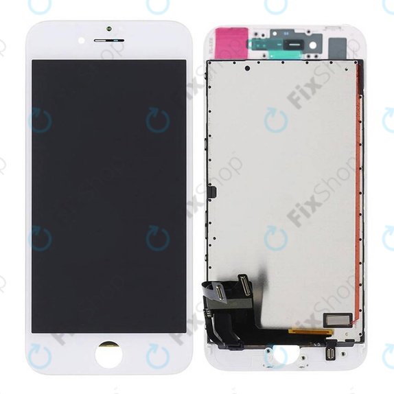 Zaslon za iPhone 8, SE (2020), SE (2022), White, Steklo na dotik z okvirjem