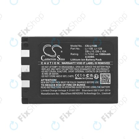 Baterija za Olympus C-765 Zoom, Camedia X-3, 1090mAh, Li-Ion, 3.7V, Li-10B, HQ