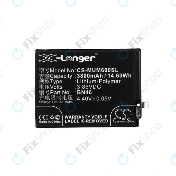 Baterija za Xiaomi Redmi Note 8T, 3800mAh, Li-Pol, 3.85 V, BN46, HQ