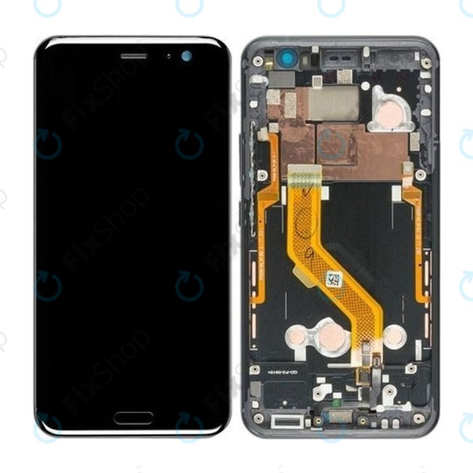 HTC U11 - LCD zaslon + steklo na dotik + okvir (Black) TFT