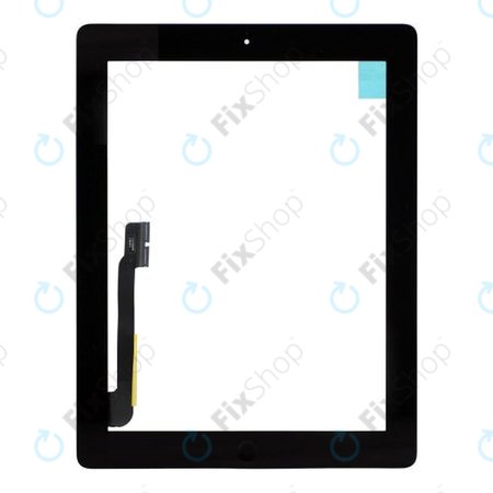 Apple iPad 3, iPad 4 - Steklo na dotik + gumb Domov (Black)