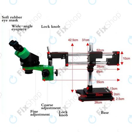 Relife RL M3T-STL2 - Trinokularni stereo mikroskop (zelen)