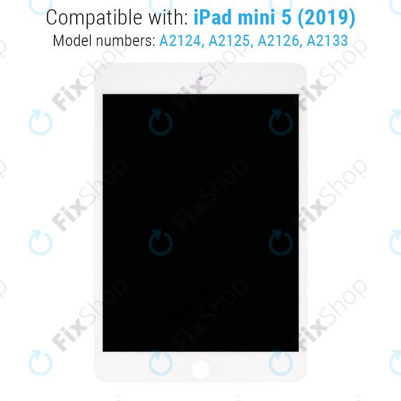 Apple iPad Mini 5 - LCD zaslon + steklo na dotik (White) TFT
