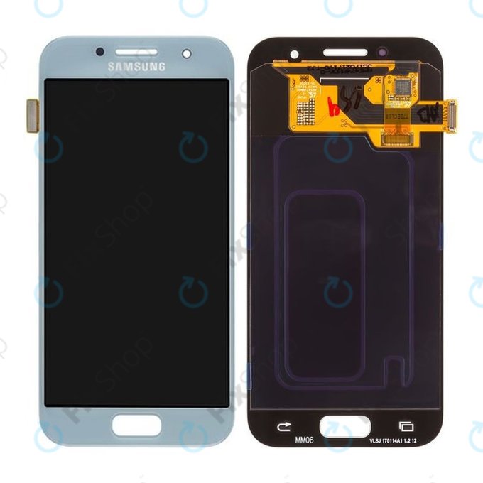 Samsung Galaxy A3 A320F (2017) - LCD zaslon + steklo na dotik (Blue Haze) - GH97-19732C, GH97-19753C Genuine Service Pack