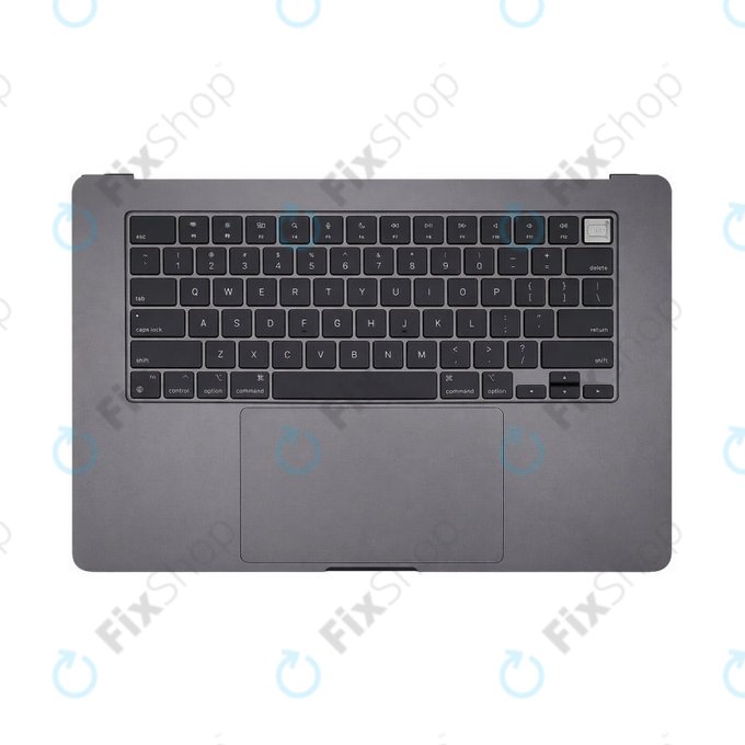 Zgornji okvir tipkovnice za MacBook Air 15", A3114 (2023), US tipkovnico in baterijo, Space Gray, 661-34895, Genuine Apple