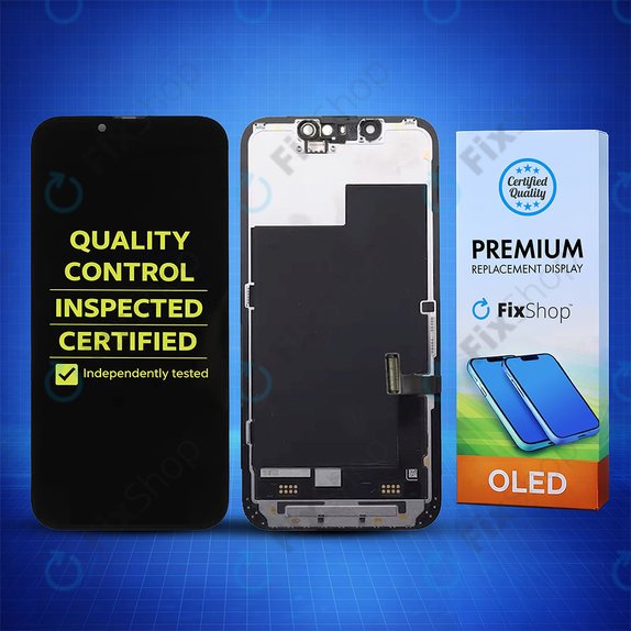 Zaslon Hard OLED za iPhone 13 Mini, Steklo na dotik z okvirjem, FixPremium