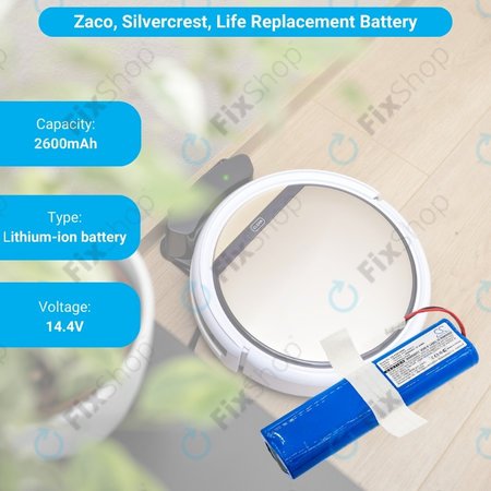 Zaco V3, V40, V5s Pro, V5x, Silvercrest SSWR A1, SSWR B1, SSR 3000 A1 - Baterija 18650B4-4S1P-AGX-2 Li-Ion 14.4V 2600mAh HQ