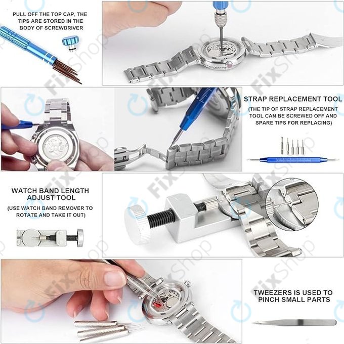 Komplet urarskih orodij za popravilo ur - 185 kos